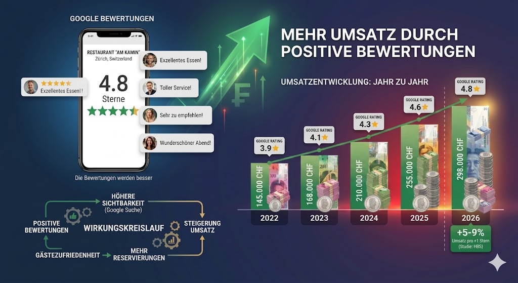 Mehr Umsatz durch positive Google-Bewertungen – Wirkungskreislauf